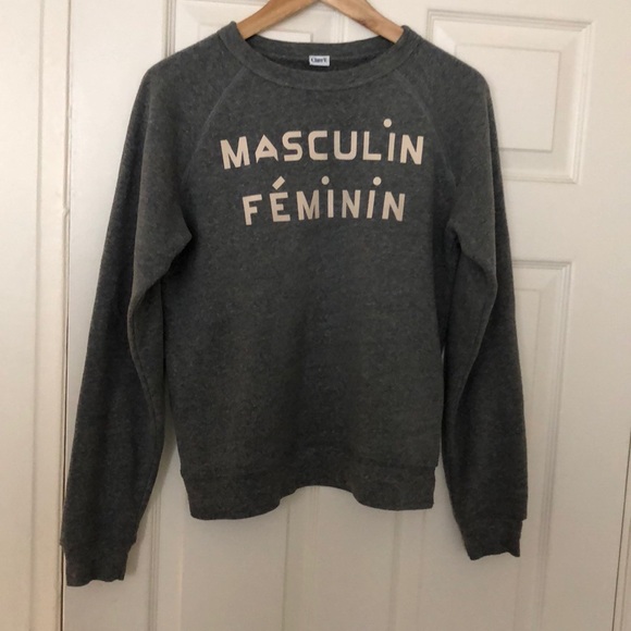 Clare V Sweaters - Clare V Masculin Feminin Sweatshirt in Gray